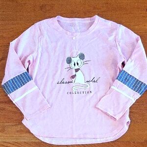 Classic Kids Light Pink Long Sleeve Tee with Grey Accents. New. No Tags